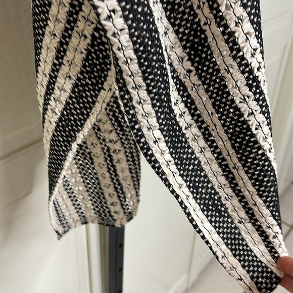 Maurices Women’s Striped Crochet Kimono Black/White OS Coverup Boho Hippie - Picture 5 of 11